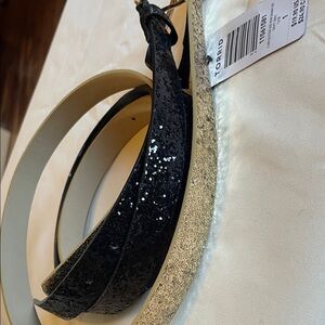 Torrid Women's Sparkly Belt. NWOT. One Black- One Gold. 3/4 Inch By 48 Inches.